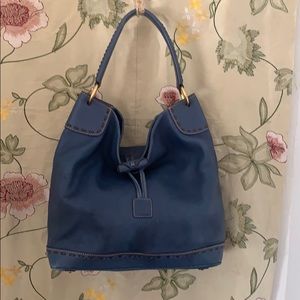 Blue Dooney Bourke Tote Bag — Genuine Leather